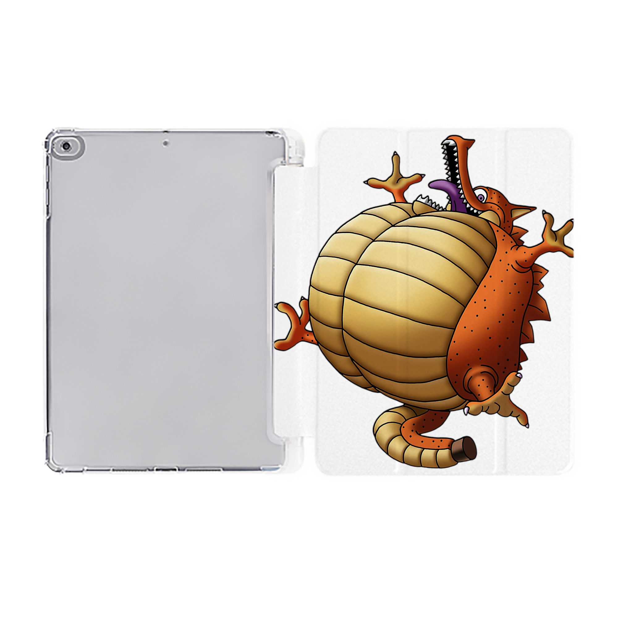（画像用） ドラゴンクエスト Doragon Kuesuto Dragon Quest IPad ケース ペン収納付き 三つ折りスタンド PUレザー×シリコン 対応機種9.5/10.5/10.9インチ
